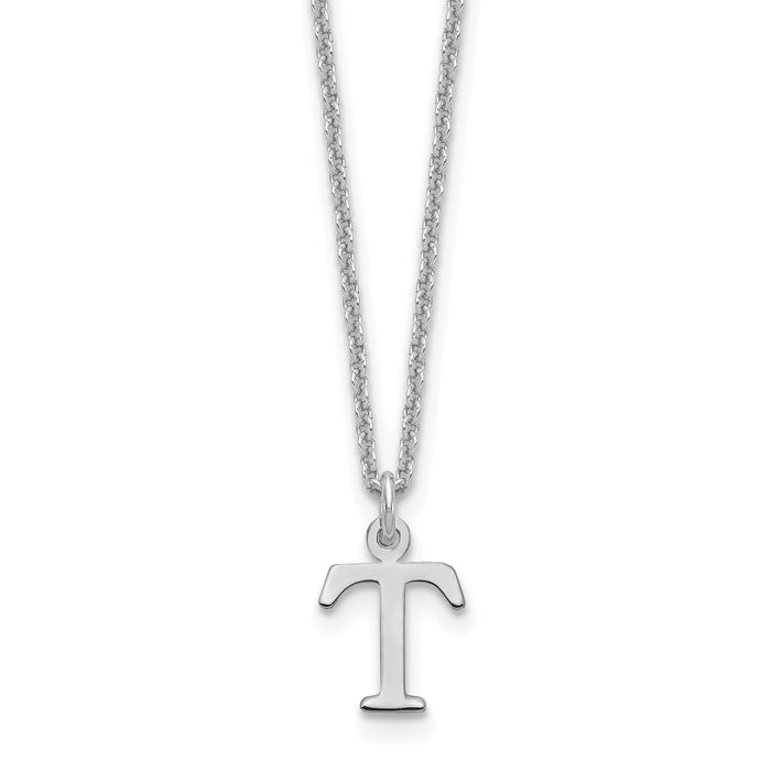 14KW Cutout Letter T Initial Necklace-XNA727W/T