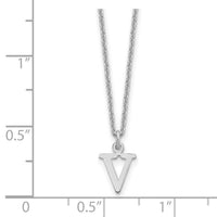 14KW Cutout Letter V Initial Necklace-XNA727W/V