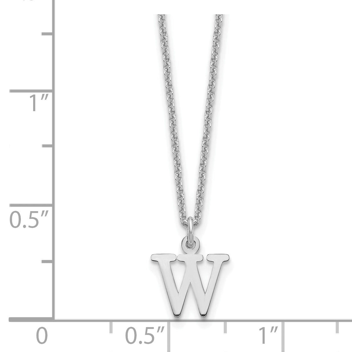 14KW Cutout Letter W Initial Necklace-XNA727W/W