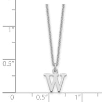 14KW Cutout Letter W Initial Necklace-XNA727W/W