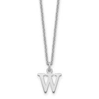 14KW Cutout Letter W Initial Necklace-XNA727W/W