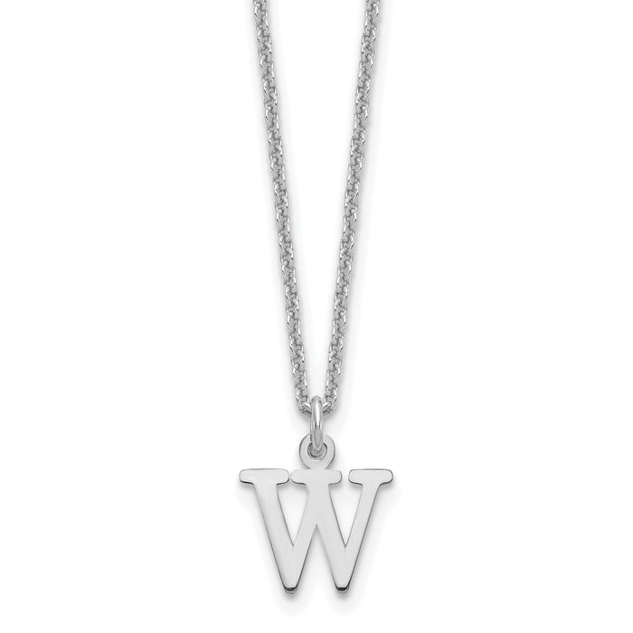 14KW Cutout Letter W Initial Necklace-XNA727W/W