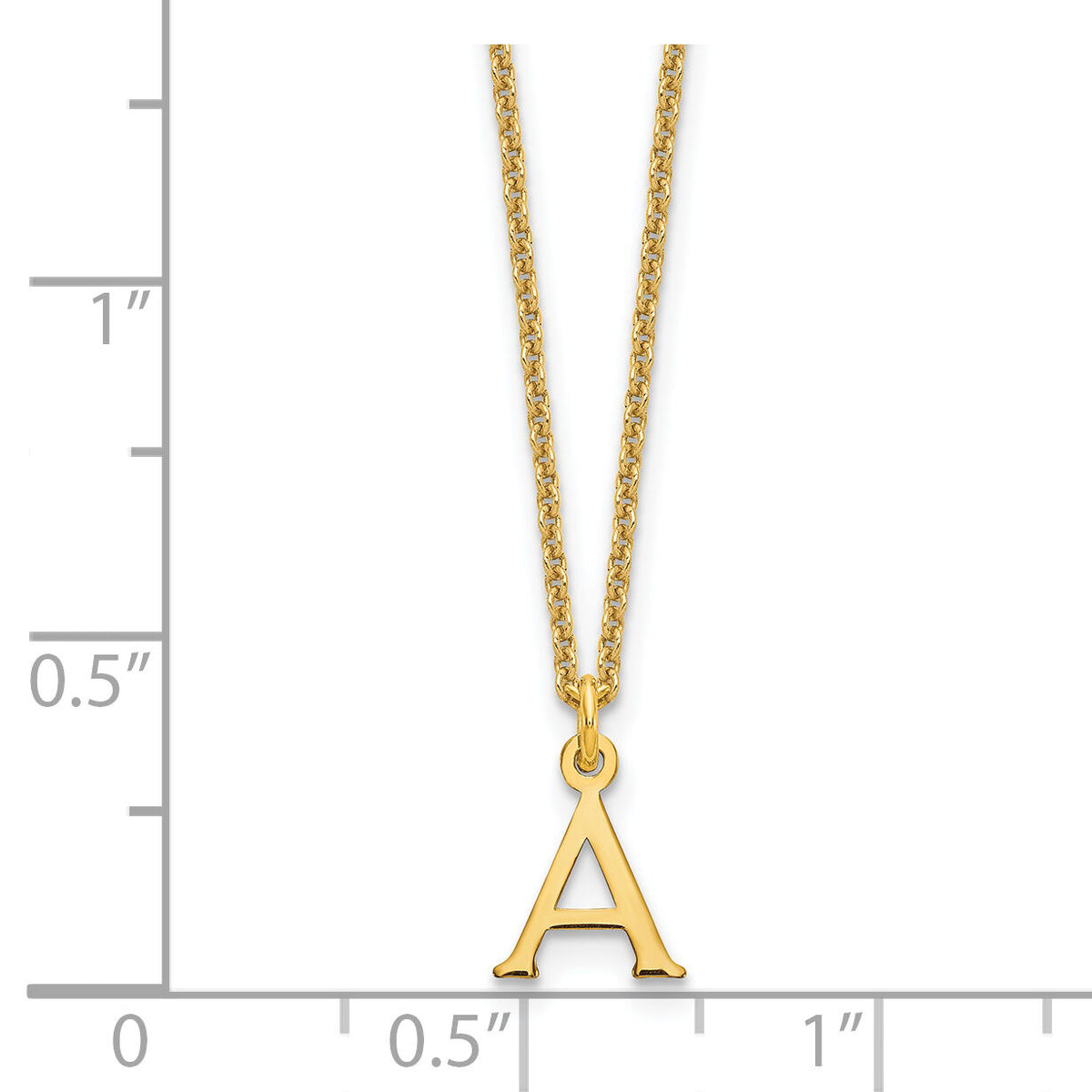 14KY Cutout Letter A Initial Necklace-XNA727Y/A