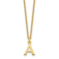 14KY Cutout Letter A Initial Necklace-XNA727Y/A