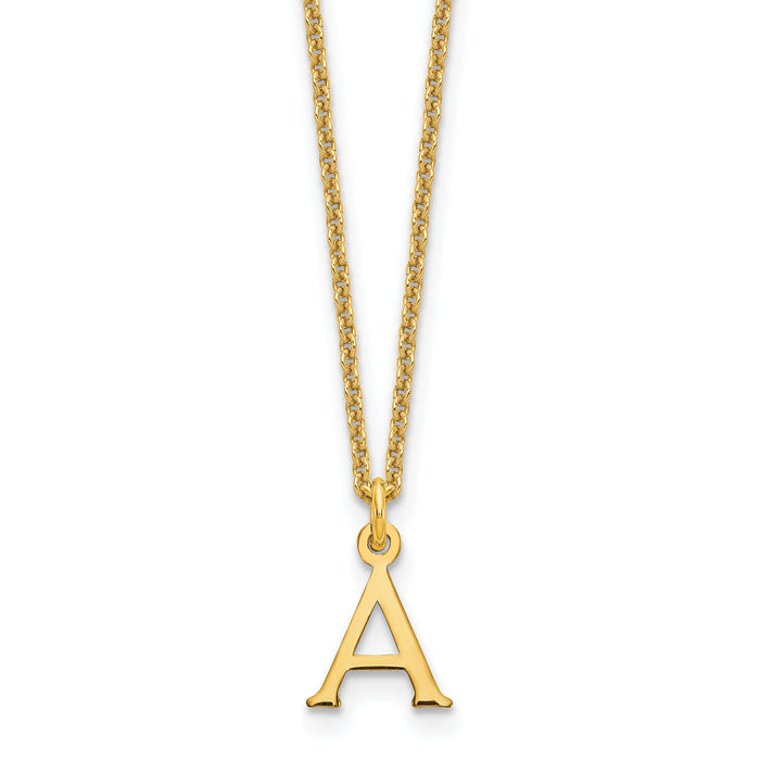 14KY Cutout Letter A Initial Necklace-XNA727Y/A