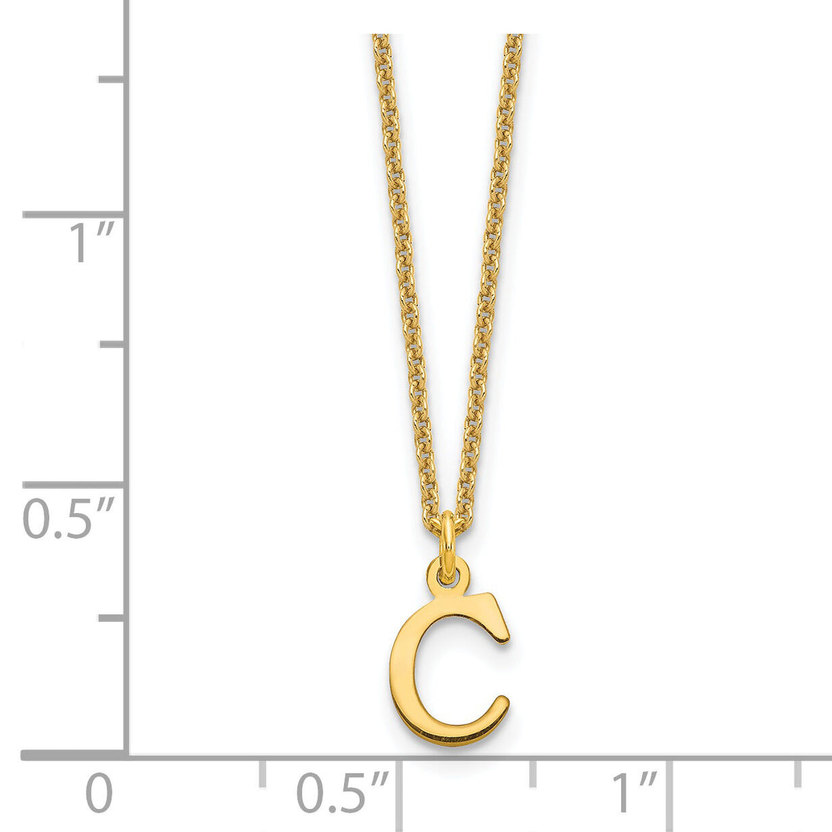 14KY Cutout Letter C Initial Necklace-XNA727Y/C