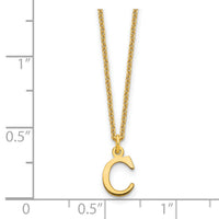 14KY Cutout Letter C Initial Necklace-XNA727Y/C