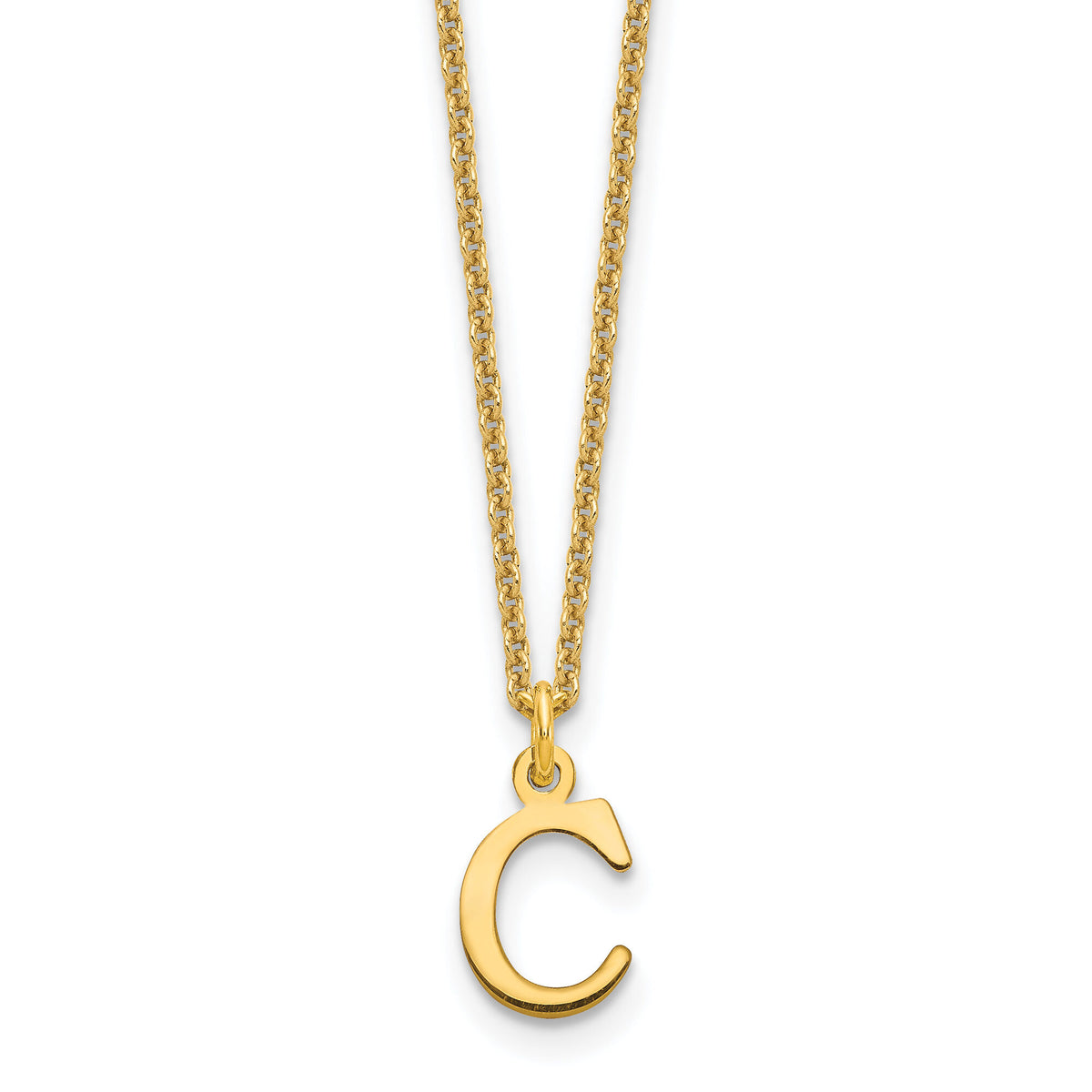 14KY Cutout Letter C Initial Necklace-XNA727Y/C