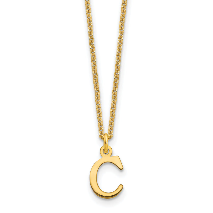 14KY Cutout Letter C Initial Necklace-XNA727Y/C