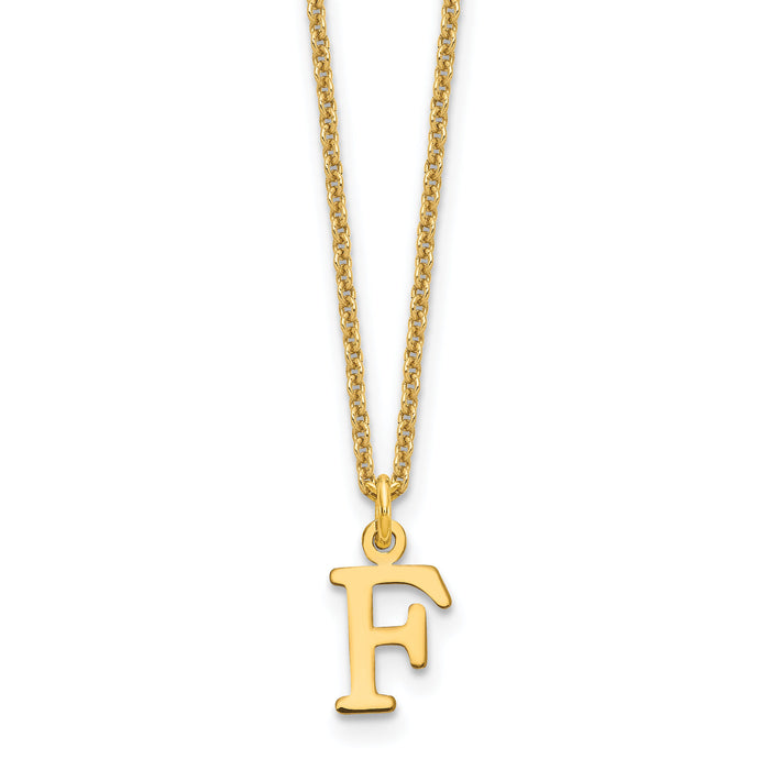 14KY Cutout Letter F Initial Necklace-XNA727Y/F