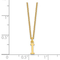 14KY Cutout Letter I Initial Necklace-XNA727Y/I