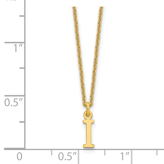14KY Cutout Letter I Initial Necklace-XNA727Y/I