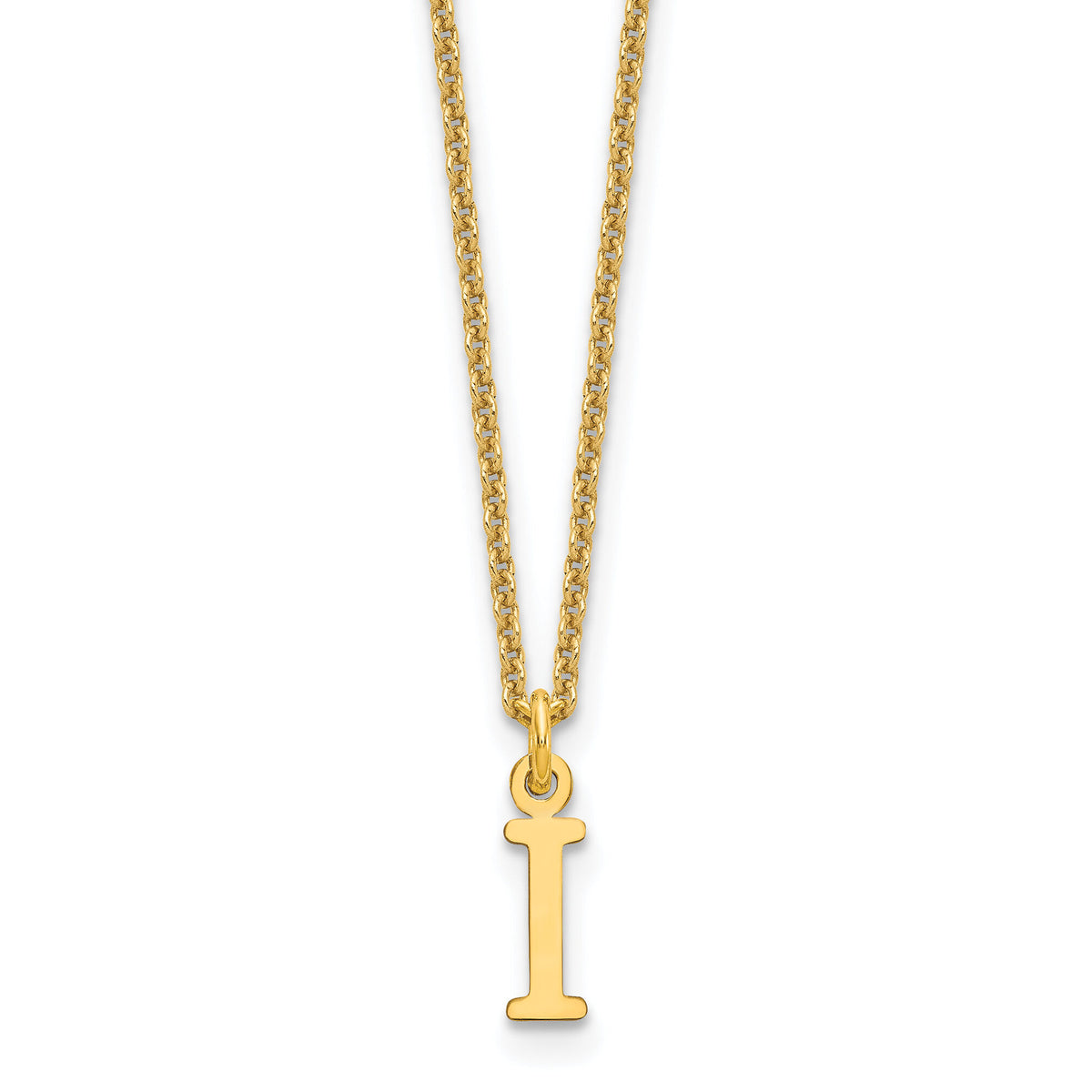 14KY Cutout Letter I Initial Necklace-XNA727Y/I