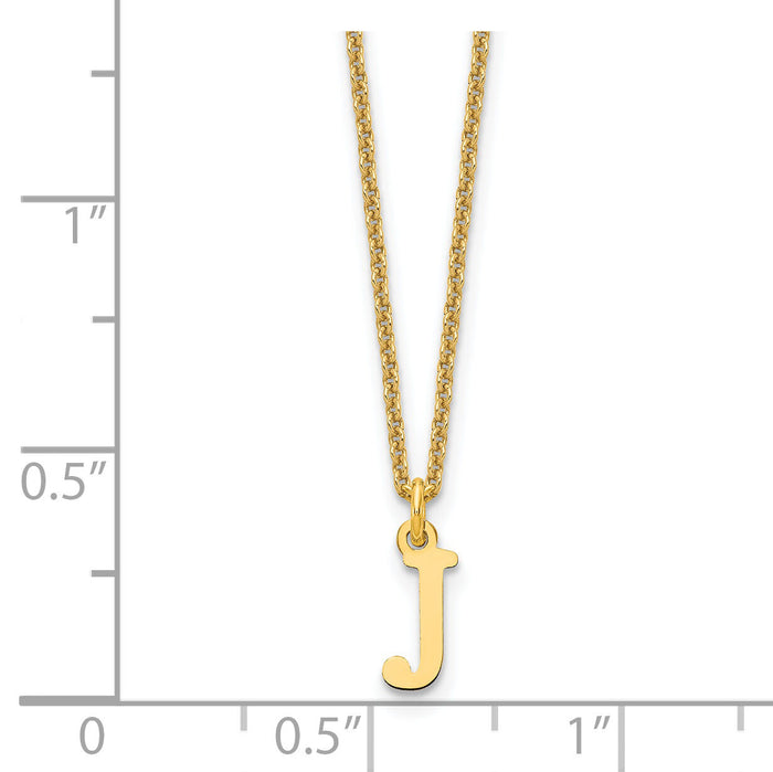 14KY Cutout Letter J Initial Necklace-XNA727Y/J