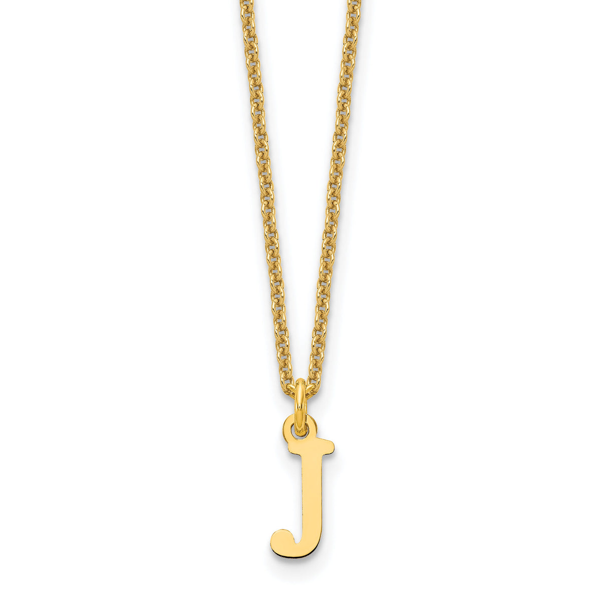 14KY Cutout Letter J Initial Necklace-XNA727Y/J