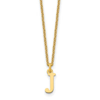 14KY Cutout Letter J Initial Necklace-XNA727Y/J