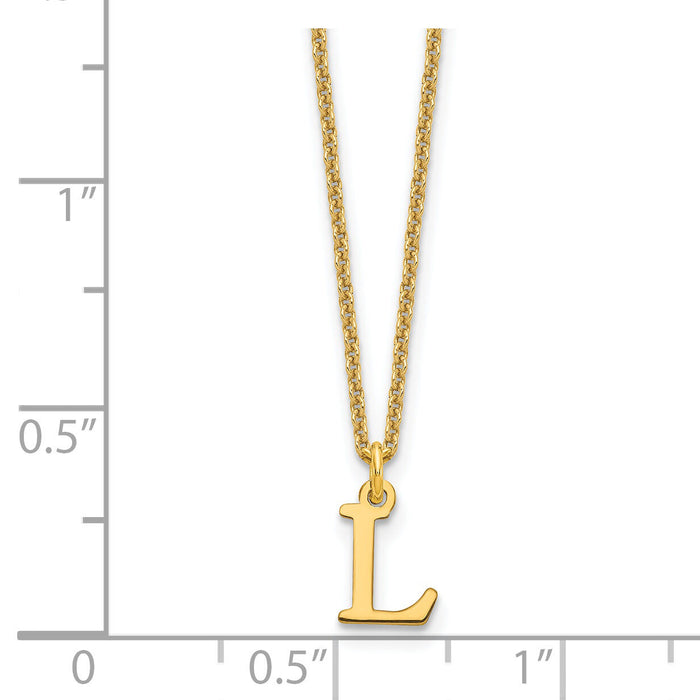 14KY Cutout Letter L Initial Necklace-XNA727Y/L