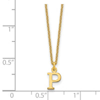14KY Cutout Letter P Initial Necklace-XNA727Y/P
