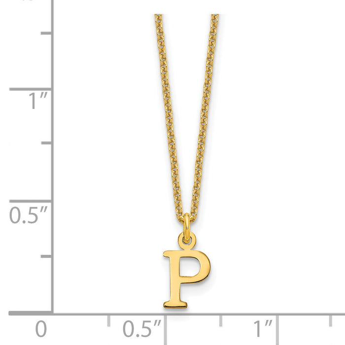 14KY Cutout Letter P Initial Necklace-XNA727Y/P