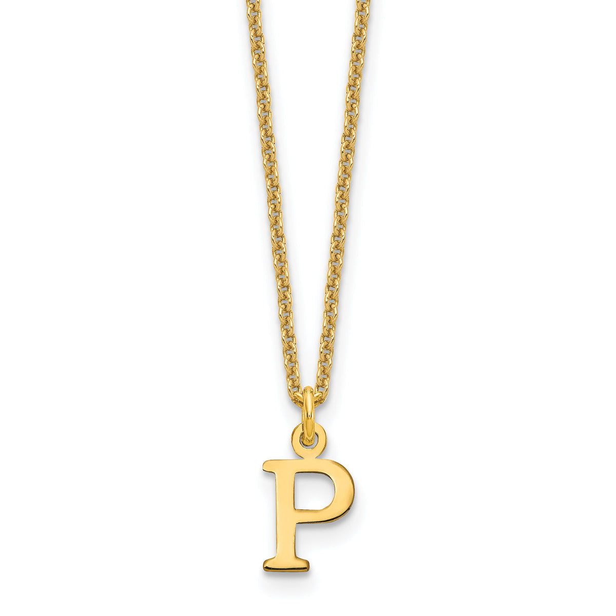14KY Cutout Letter P Initial Necklace-XNA727Y/P