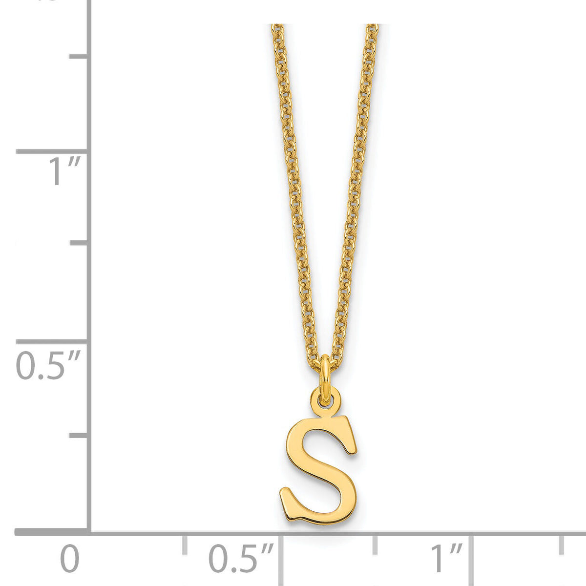 14KY Cutout Letter S Initial Necklace-XNA727Y/S