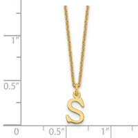 14KY Cutout Letter S Initial Necklace-XNA727Y/S