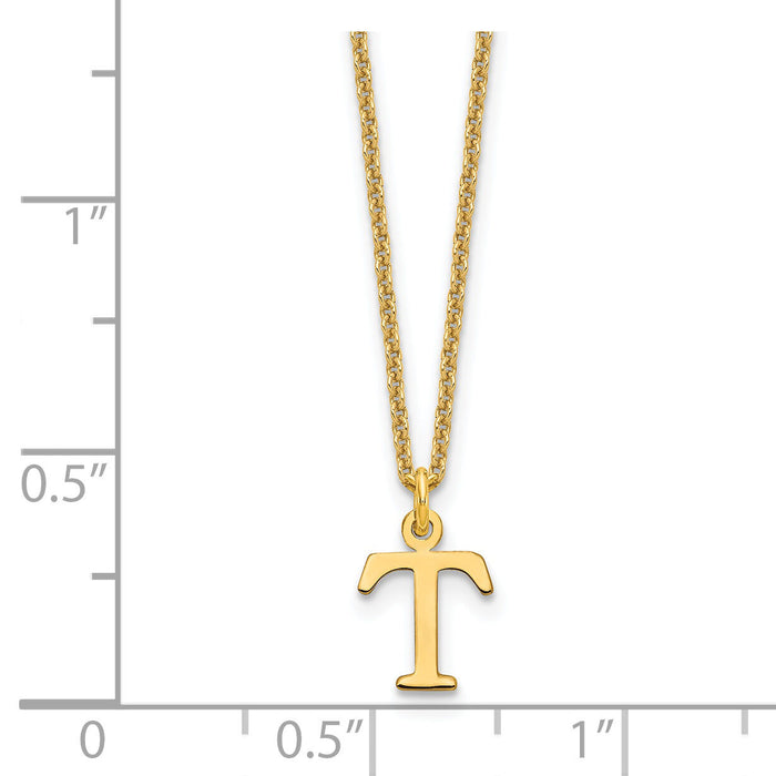 14KY Cutout Letter T Initial Necklace-XNA727Y/T