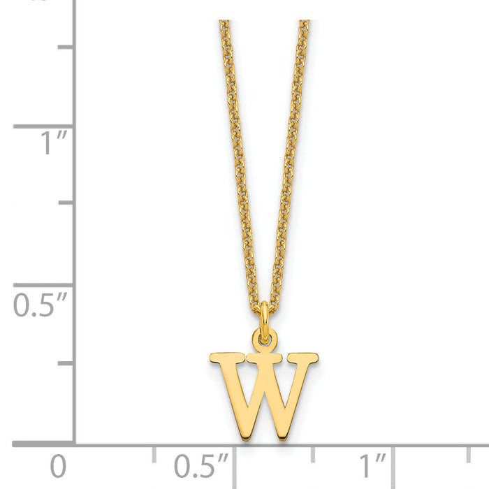 14KY Cutout Letter W Initial Necklace-XNA727Y/W