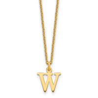 14KY Cutout Letter W Initial Necklace-XNA727Y/W