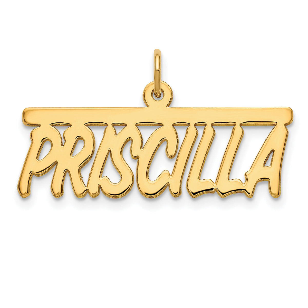 14k Yellow Gold Top Bar Name Plate-XNA78Y