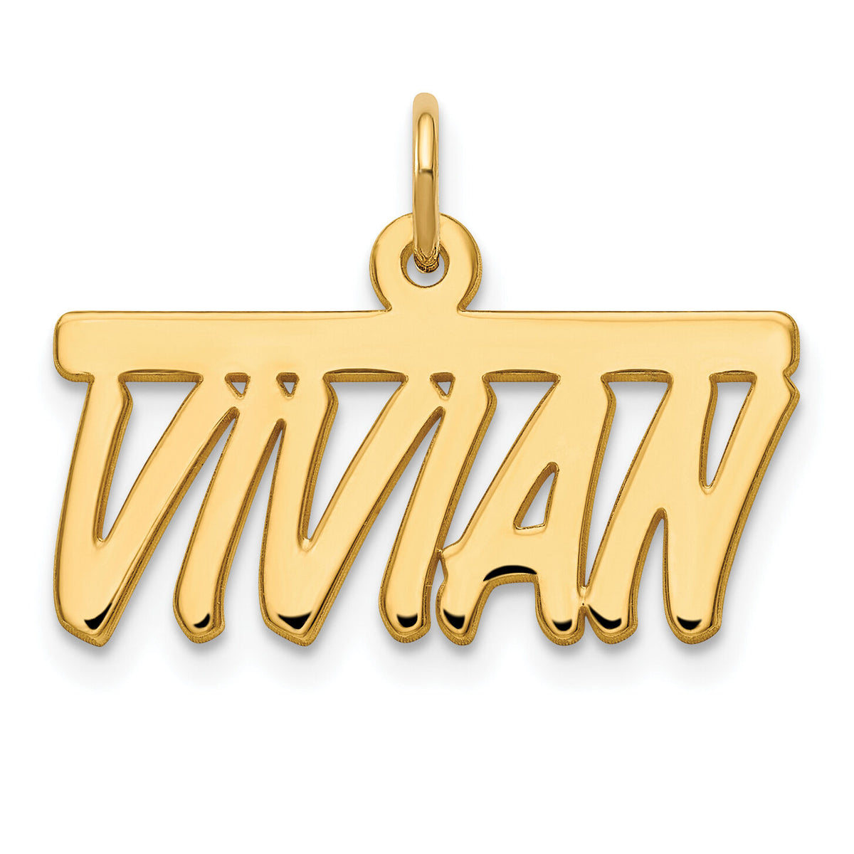 14k Yellow Gold Top Bar Name Plate-XNA78Y