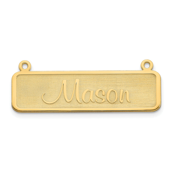 14k Yellow Gold Satin Name Plate Bar-XNA82Y