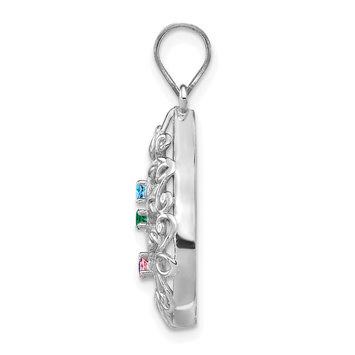 14KW 4 Birthstone Tree of Life Tear Drop Pendant-XNA908/4W