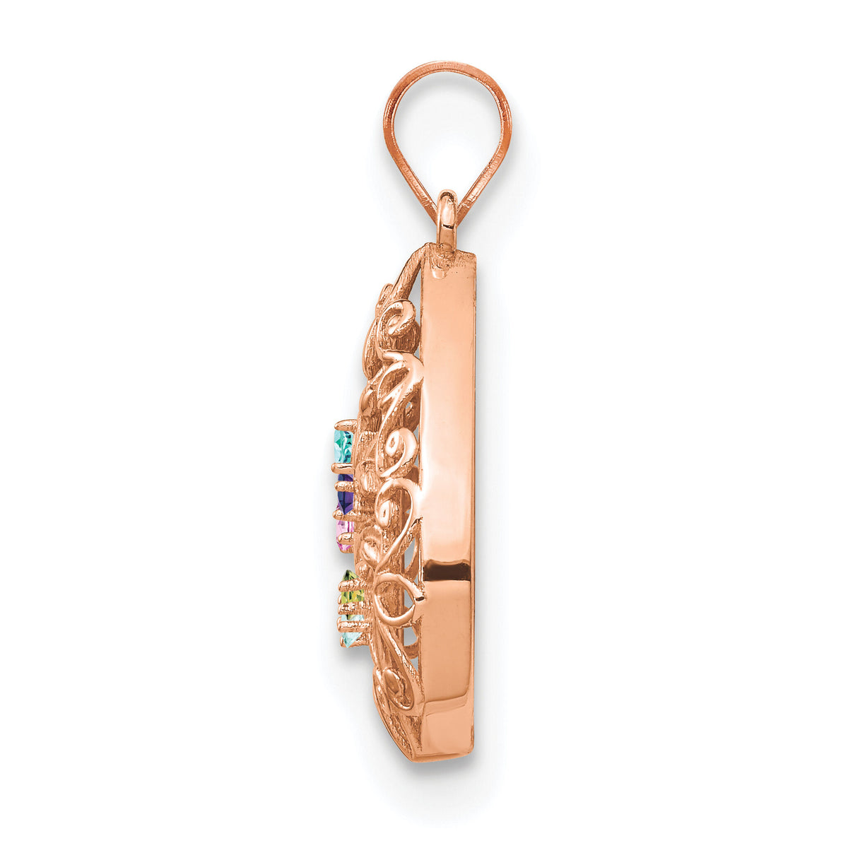 14K rose Gold 5 Birthstone Tree of Life Tear Drop Pendant-XNA908/5R