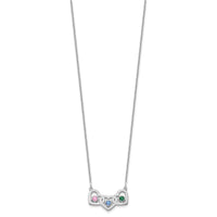 14KW 3 Hearts 3 Birthstones w/ 18k Rhodium Plated Bezels Necklace-XNA975/3W