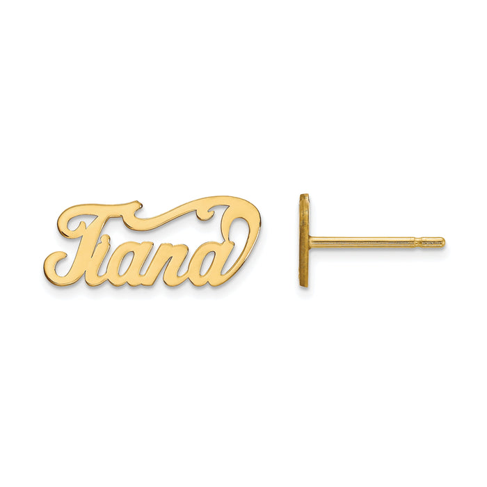 10k Yellow Gold Name Plate Post Earrings-10XNE2Y
