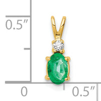 14k Emerald Diamond pendant-XP1002E/AA