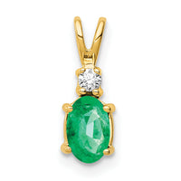 14k Emerald Diamond pendant-XP1002E/AA