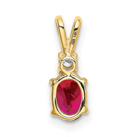 14k 6x4mm Oval Ruby AA Diamond pendant-XP1002R/AA
