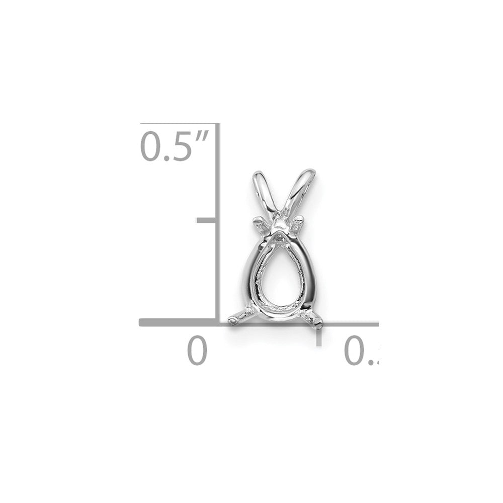 14k White Gold 7 x 5 Pear Mounting-XP1011