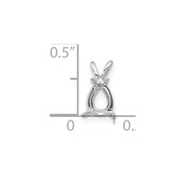 14k White Gold 7 x 5 Pear Mounting-XP1011