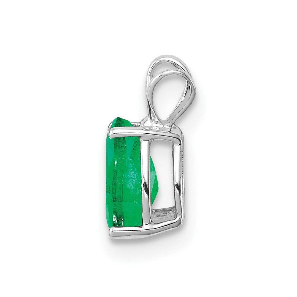 14k White Gold Emerald pendant-XP1011E
