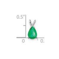 14k White Gold Emerald pendant-XP1011E