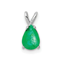 14k White Gold Emerald pendant-XP1011E