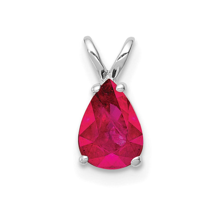 14k White Gold Ruby pendant-XP1011R