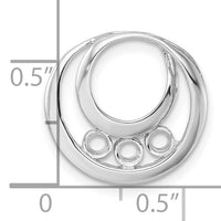14k White Gold 3.2mm Three Stone Circles Chain Slide Mounting-XP1475