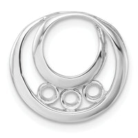 14k White Gold 3.2mm Three Stone Circles Chain Slide Mounting-XP1475
