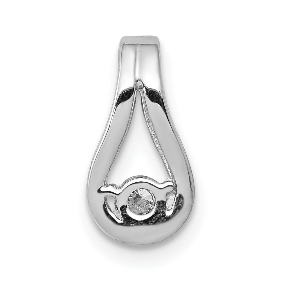 14k White Gold Holds 2.8mm stone, Teardrop Shape Slide Pendant Mtg-XP1547