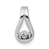 14k White Gold Holds 2.8mm stone, Teardrop Shape Slide Pendant Mtg-XP1547