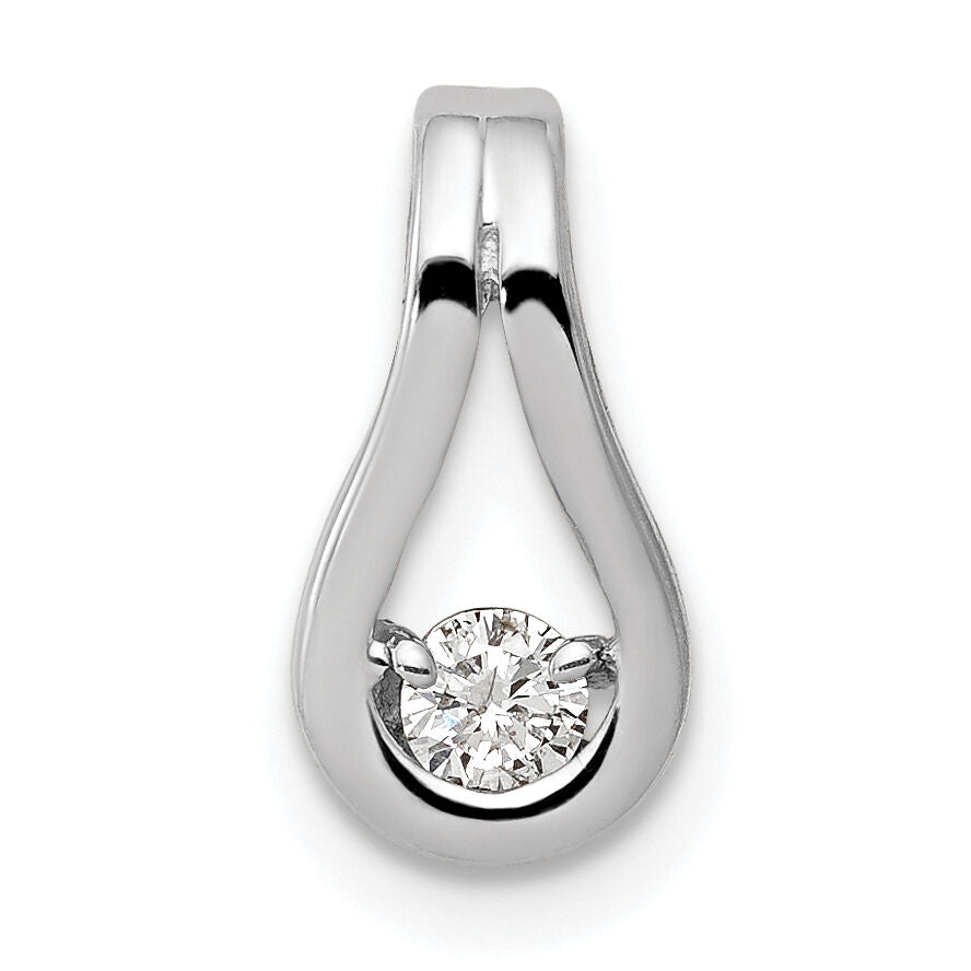 14k White Gold Holds 2.8mm stone, Teardrop Shape Slide Pendant Mtg-XP1547